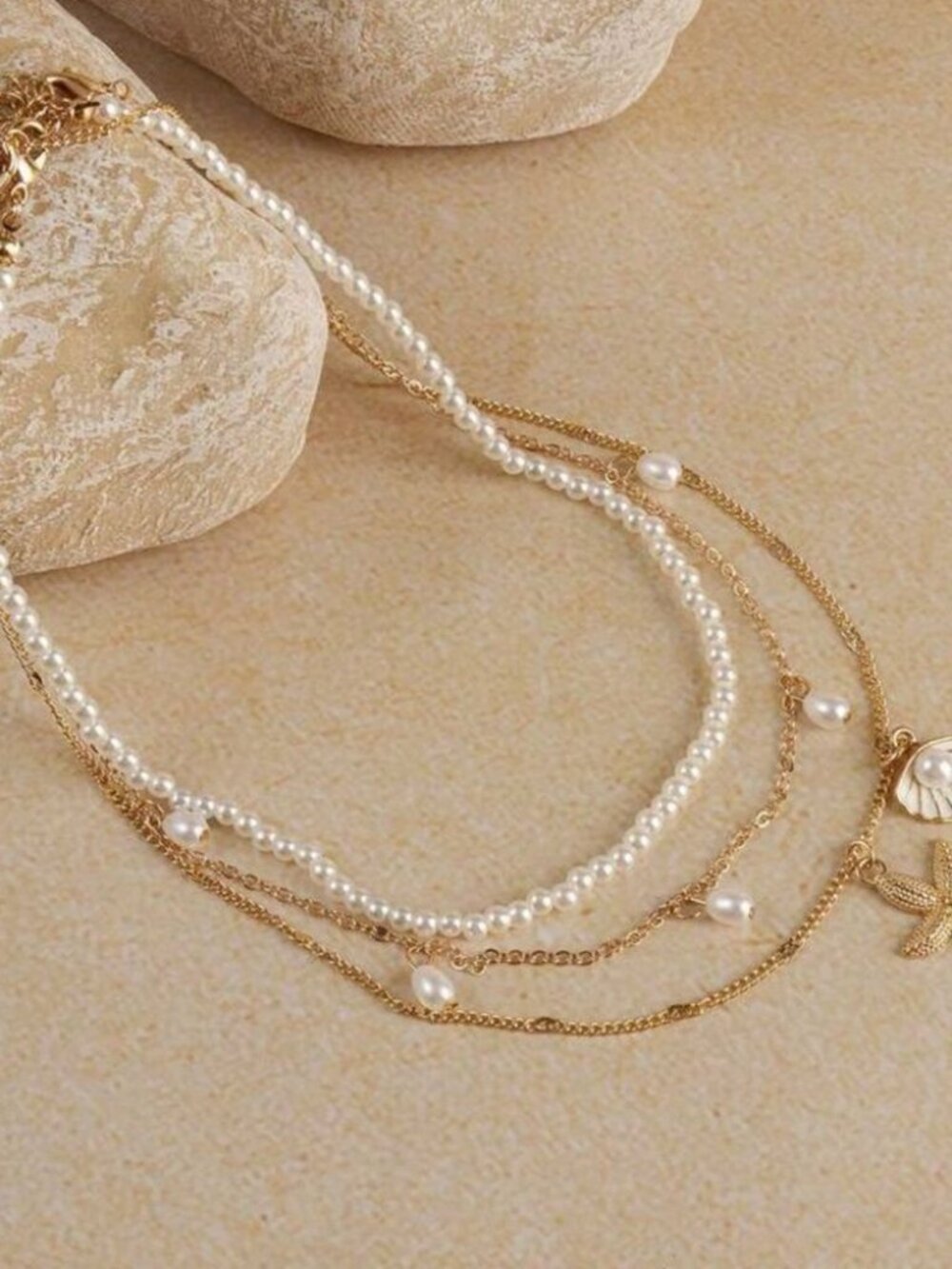 ElegantPearl Layered Necklace Set M593